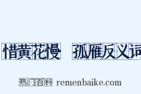 惜黄花慢·孤雁反义词是什么意思的图片